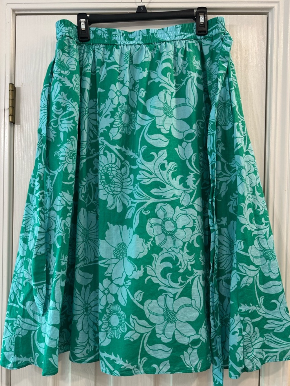 TIE WAIST VOILE MIDI SKIRT - VINEYARD FLORAL